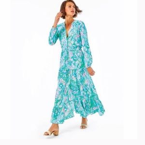 NWT Lilly Pulitzer Cori Stretch Shirtdress Maxi 4
